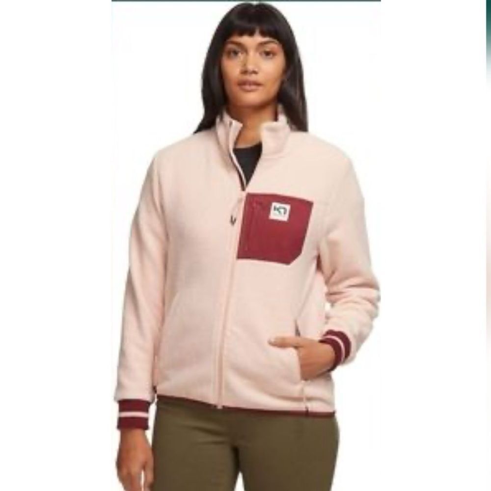 Kari Traa Rothe Midlayer Coat Zip Up Fleece Jacket in Pale S